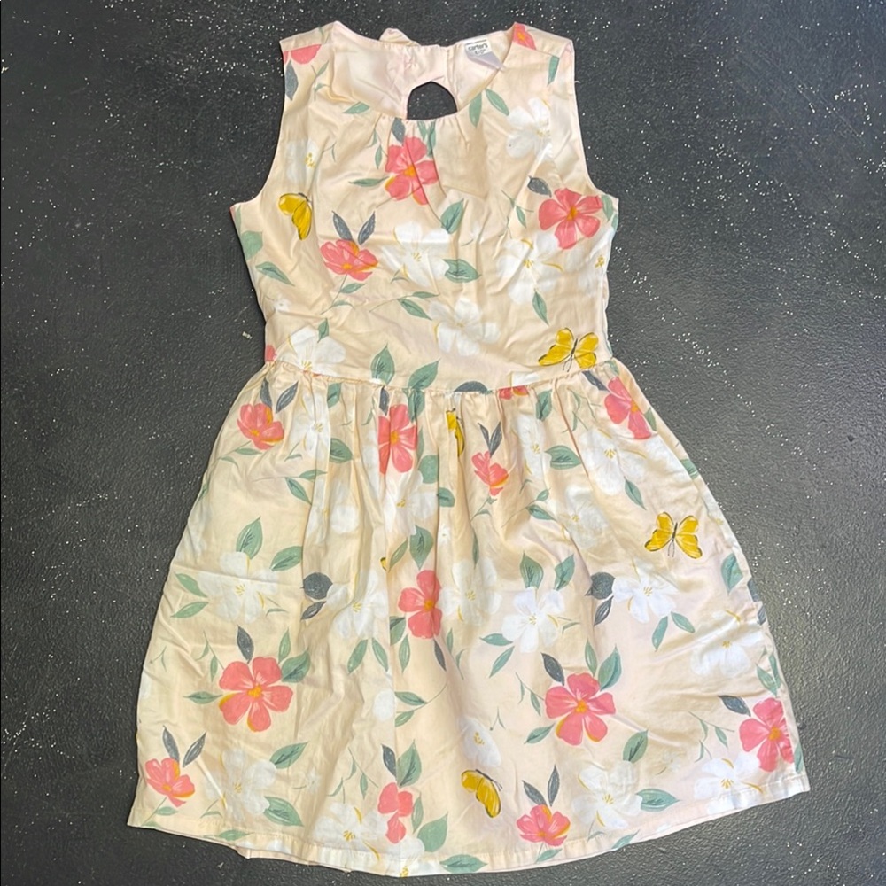 Floral Kids Dress in Pink and Yellow